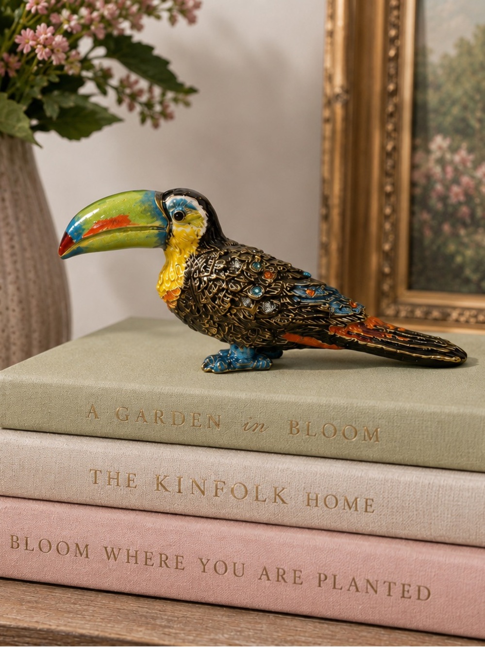 🦜Jay Strongwater Joshua Mini Toucan Figurine Swarovski Crystal Jeweled